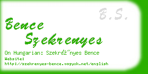 bence szekrenyes business card